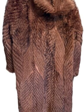 Women’s genuine leather, W/stripes  with real raccoon fur Reversible coat Unique